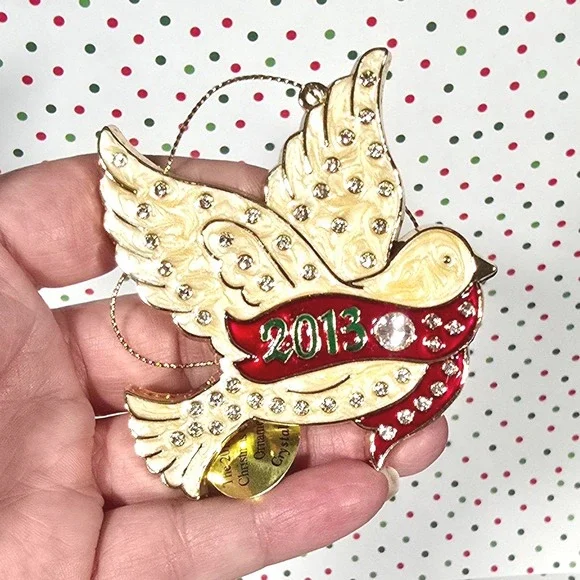 Danbury Mint 2013 Annual Christmas Crystals Ornament Crystal Dove‎ Holiday Gift - Picture 2 of 6